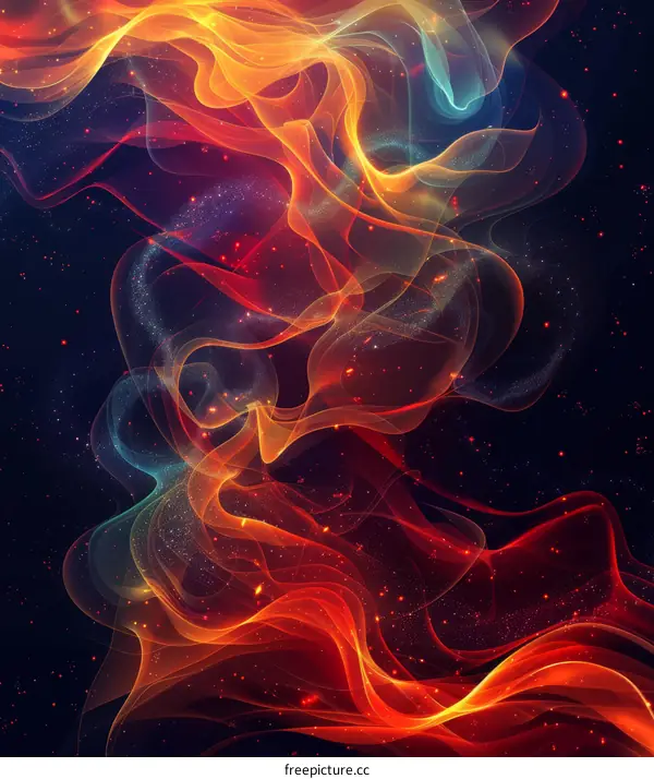 Abstract Colorful Flowing Lines Design