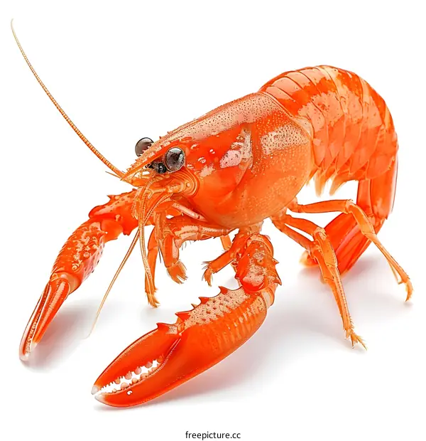 A bright red lobster