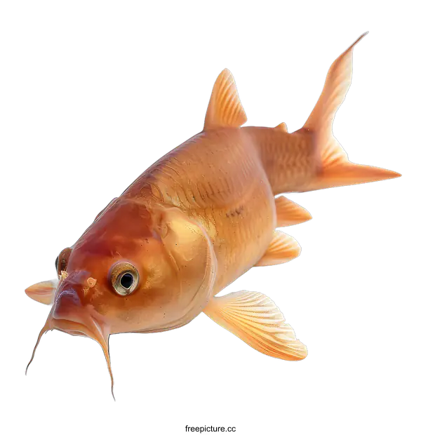 [Transparent Background PNG]Golden Fish on White Background