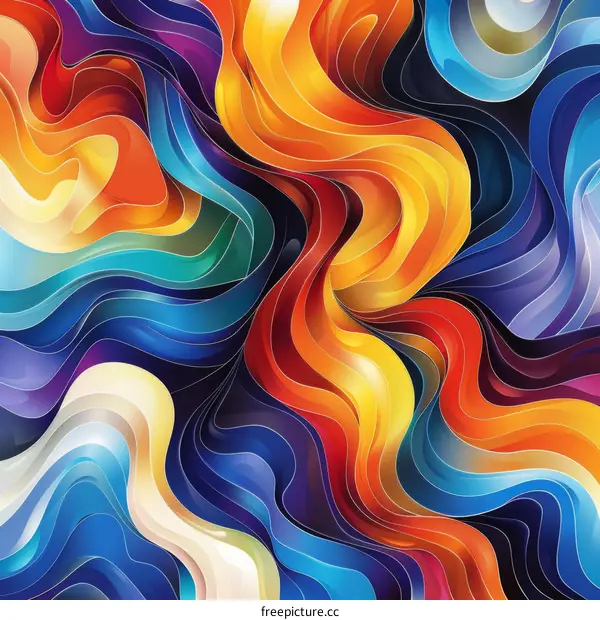 Abstract Colorful Flowing Lines