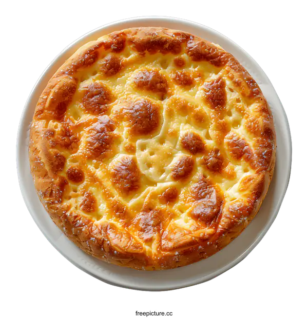 [Transparent Background PNG]Freshly baked cheesecake on a white plate