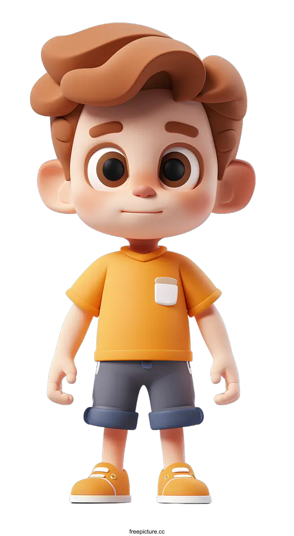 [Transparent Background PNG]3D Cartoon Boy Standing