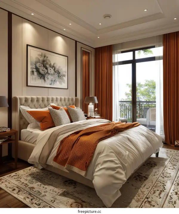 Elegant Bedroom Interior Design Illustration