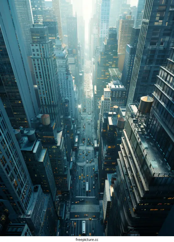 High Angle View of New York City Skyline