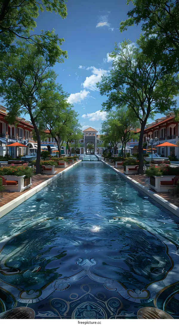 Water Canal in a Building Complex