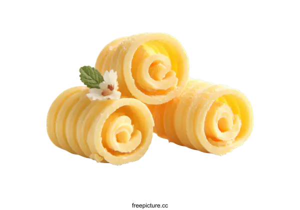 [Transparent Background PNG]Rolled Butter with Decorative Flower