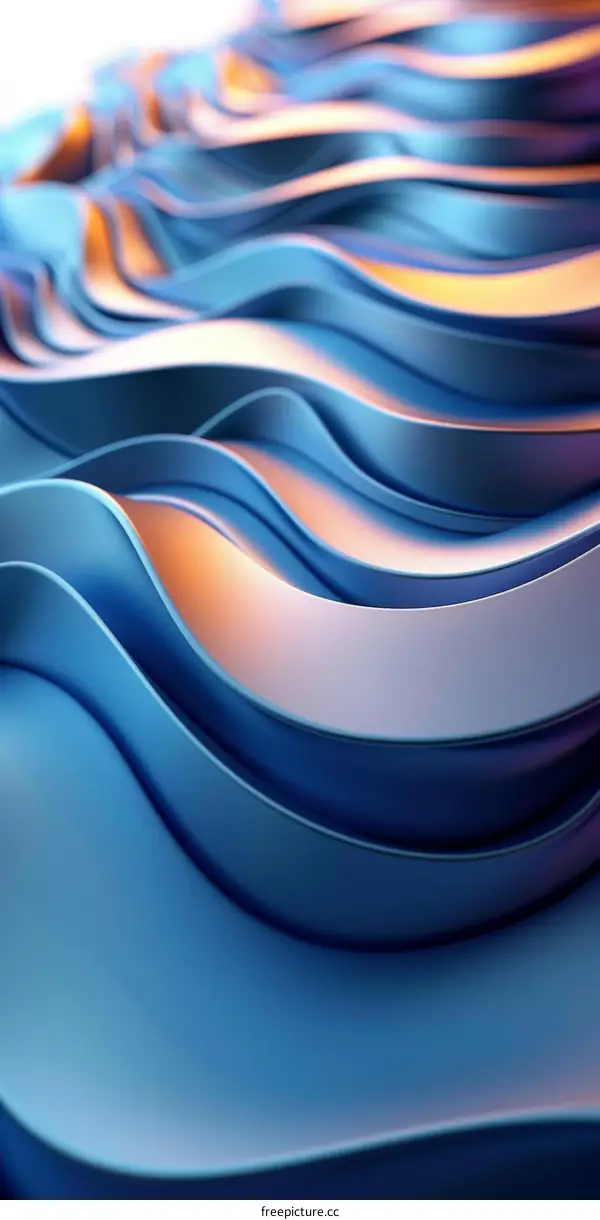 Abstract Waves in Blue and Orange