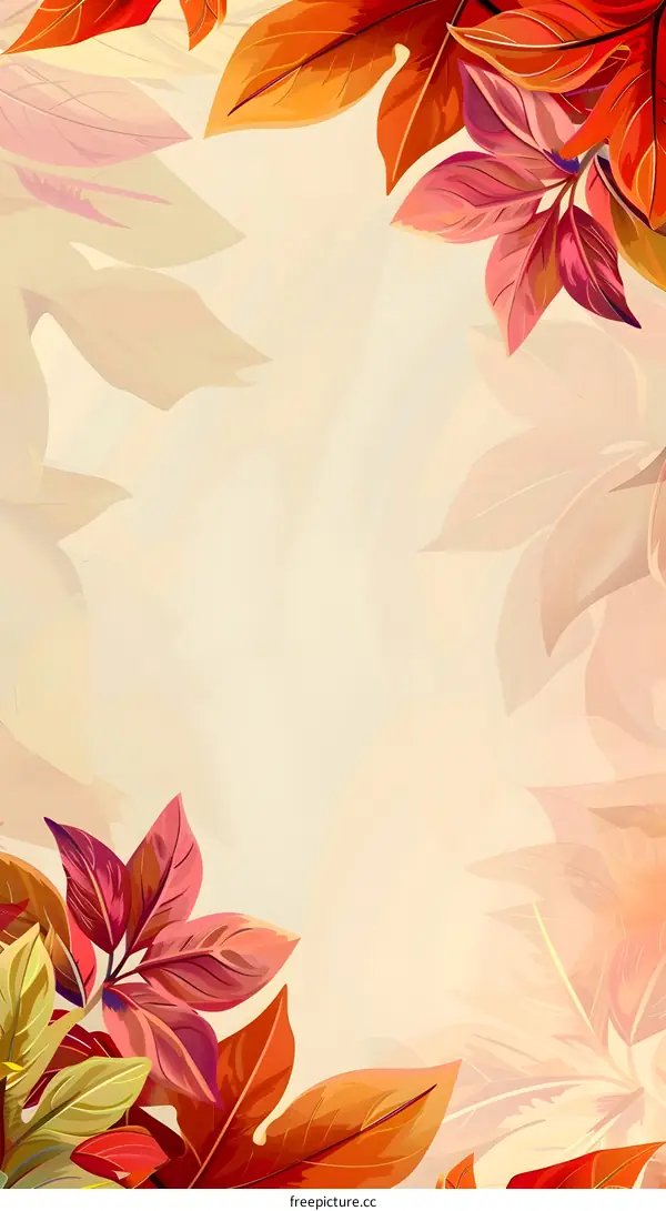 Autumn Leaves Border Background