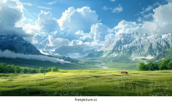 Majestic Mountain Valley Landscape