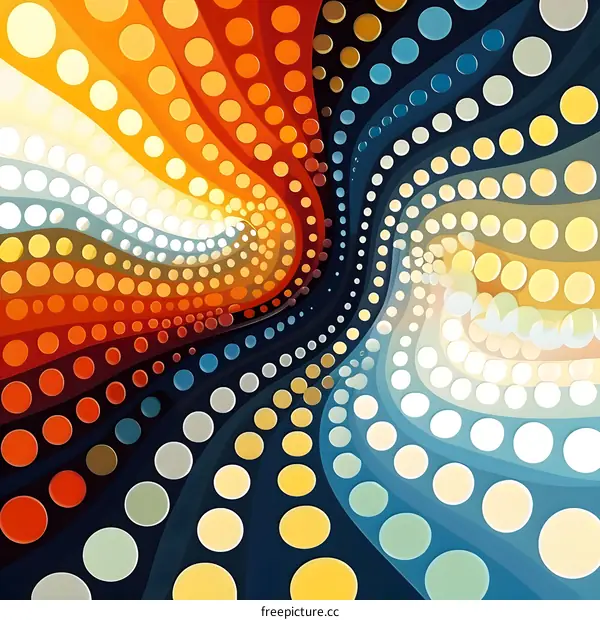 Colorful Swirling Dots Abstract Background