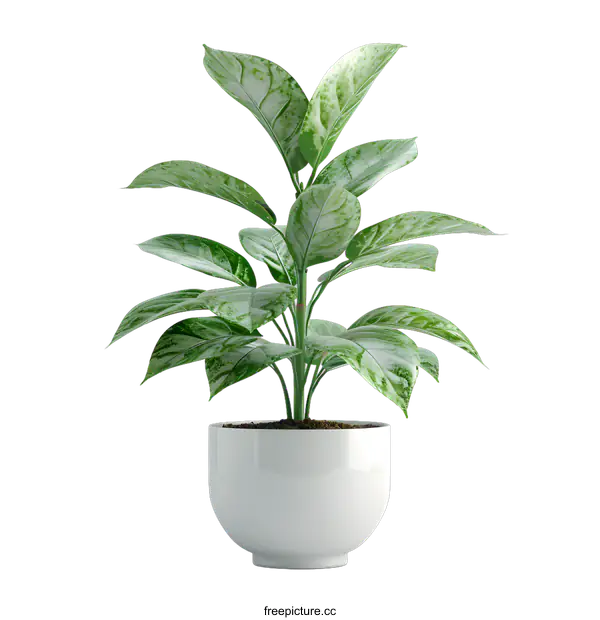 [Transparent Background PNG]Green Plant in White Pot