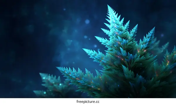 Abstract  Fractal  Blue  Winter  Trees