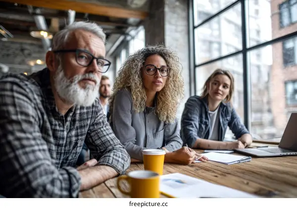 Business Meeting in Modern Office