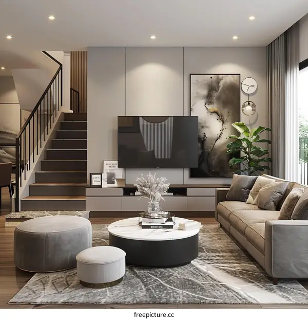 Modern minimalist living room interior design