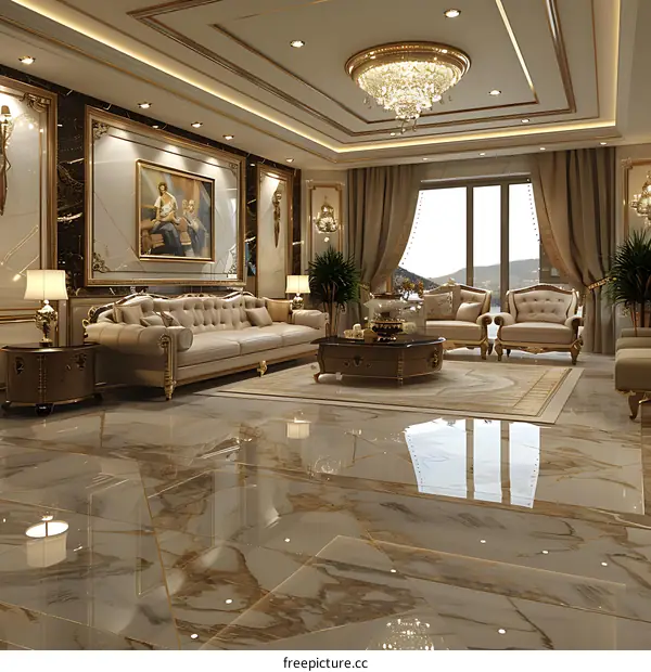 Exquisite and luxurious living room design