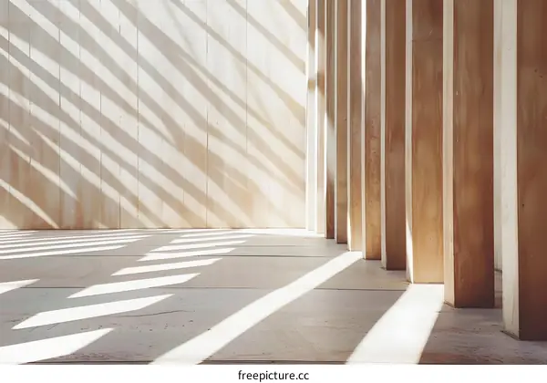 Sunbeams Through Columns in Modern Architecture