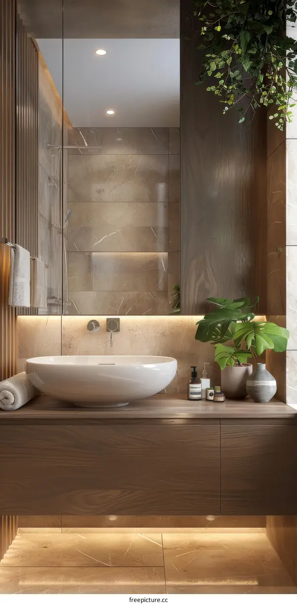 Modern Minimalist Bathroom Design Illustration