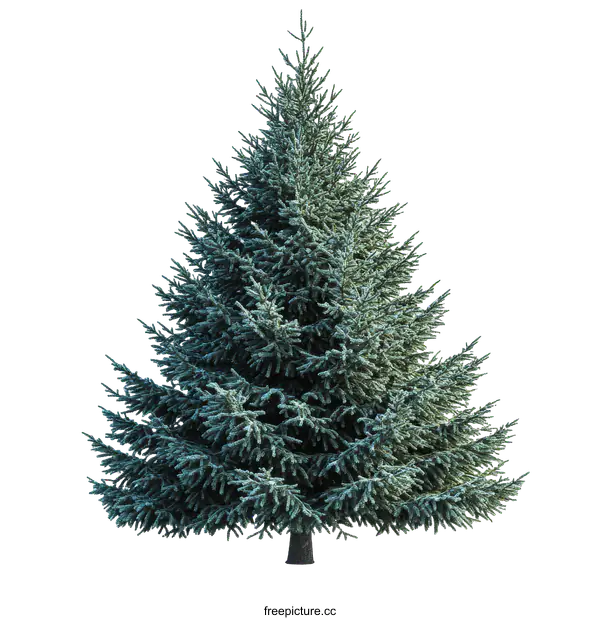 [Transparent Background PNG]Snowy Blue Spruce Christmas Tree Illustration