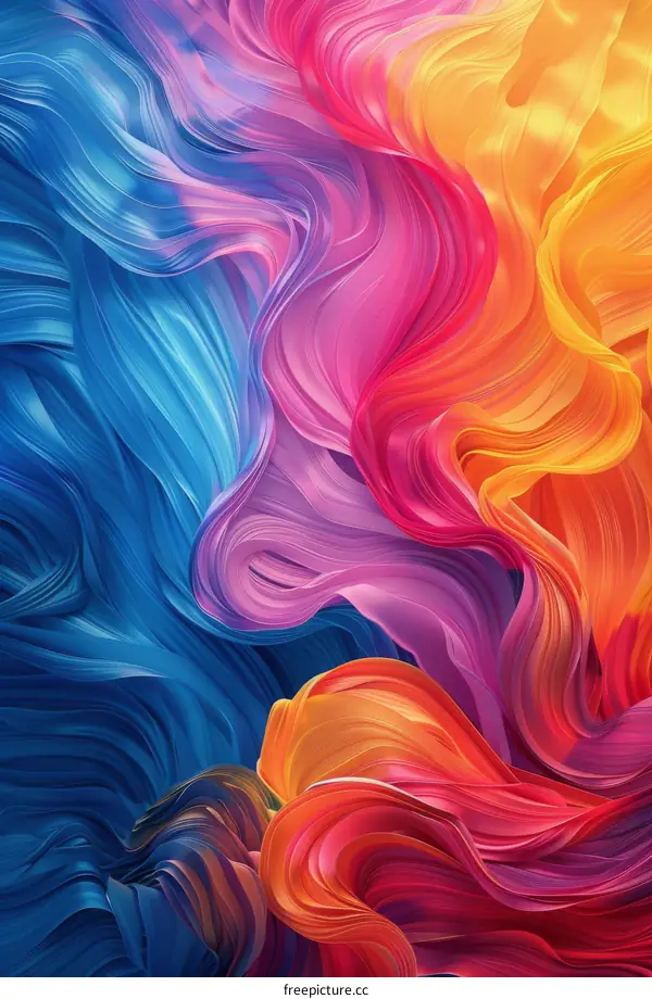 Abstract Colorful Flowing Fabric Design
