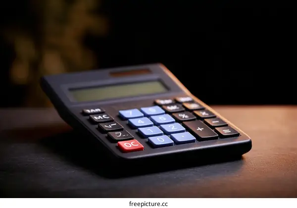 Close-up View of a Modern Calculator
