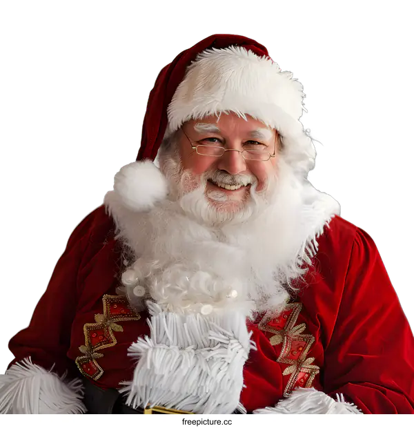 [Transparent Background PNG]Smiling Santa Claus Portrait for Christmas