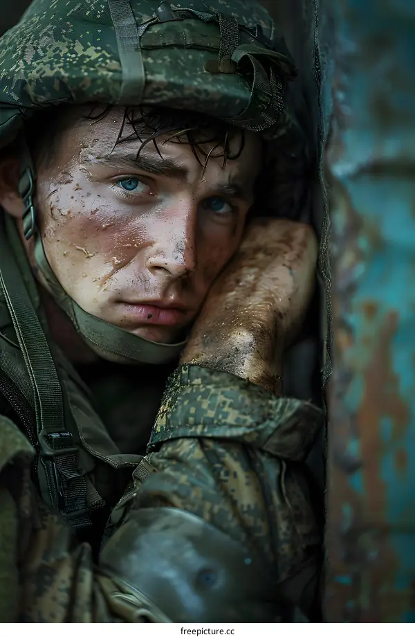 Portrait of a young soldier