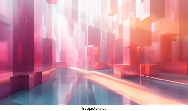 Pink and Blue Geometric Extrusions