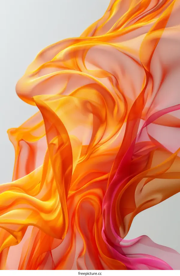 Colorful flowing silk-like fabric