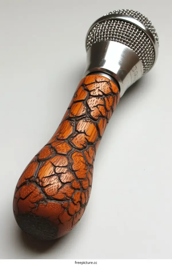 microphone with wooden handle