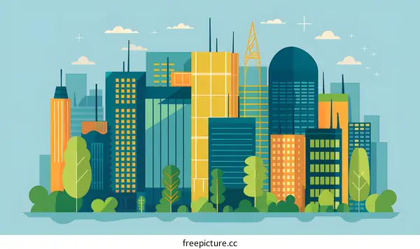 Modern City Skyline Illustration