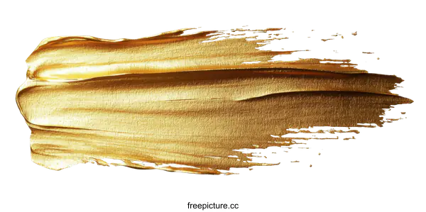 [Transparent Background PNG]Golden Paint Stroke Abstract Art