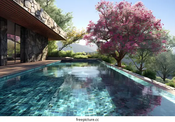 Luxury Infinity Pool with Mountain View