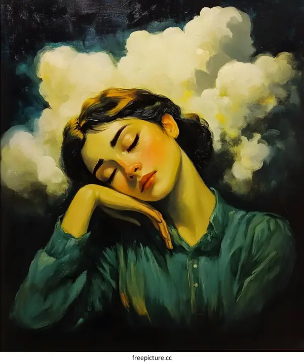 Woman Sleeping with Clouds