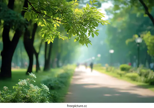 Park Pathway in the Morning Sun