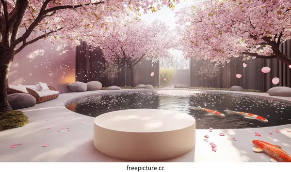 Cherry Blossom Garden Zen Style Empty Display