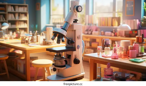 A microscope in a laboratory