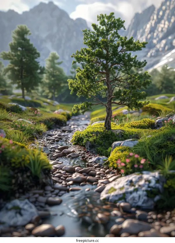 Solitude by a Mountain Stream