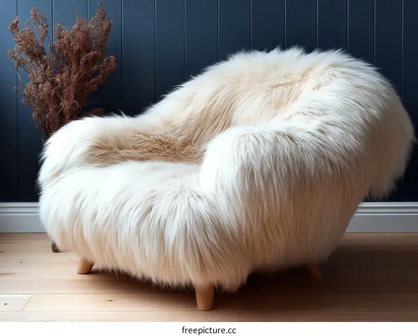 Creamy Faux Fur Armchair  Cozy Interior Design