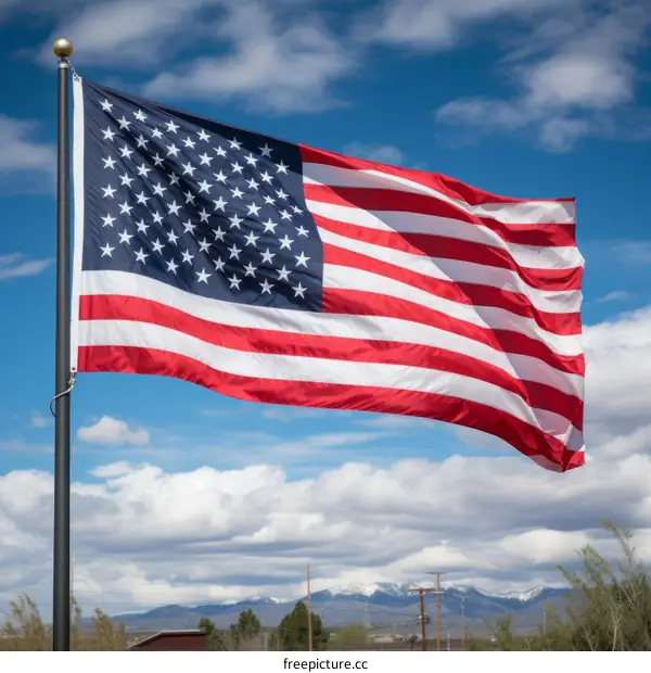 American flag waving in the wind