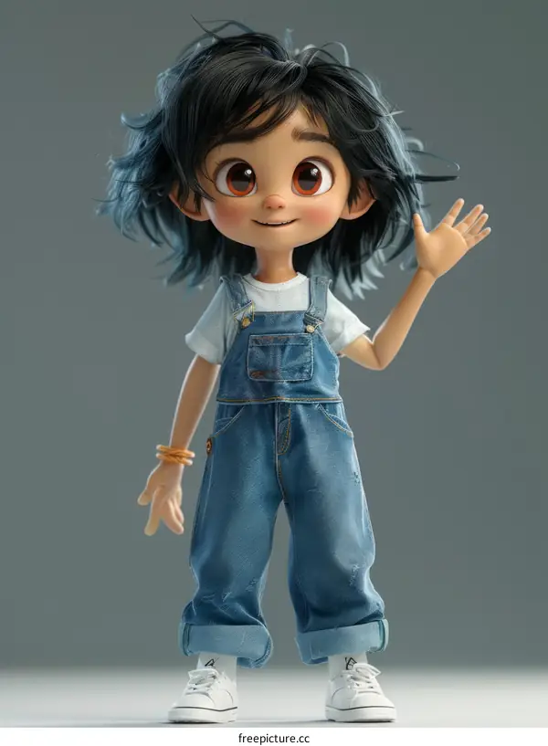 3D rendering of a cute cartoon character