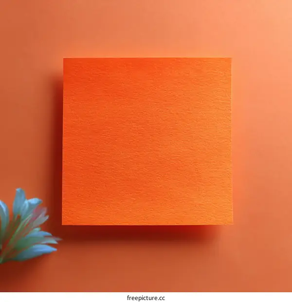 Orange Post-it Note Minimalist Abstract Background