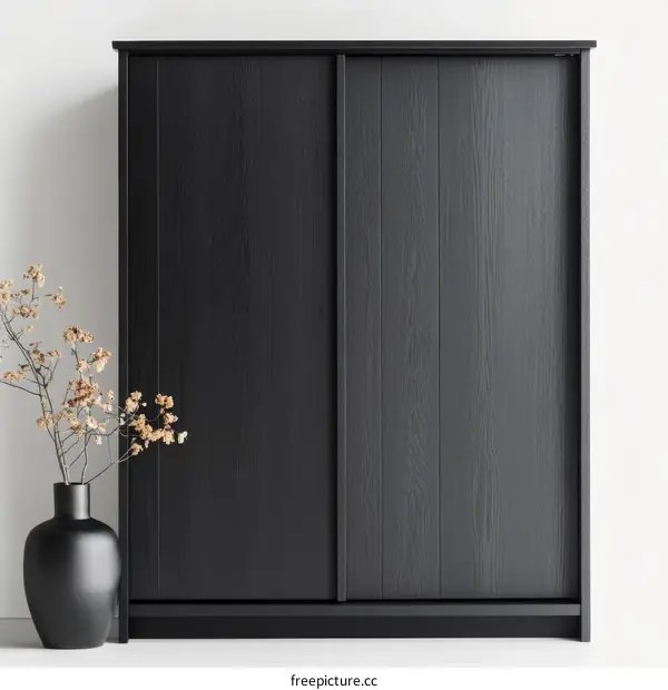 Modern Black Sliding Wardrobe Design