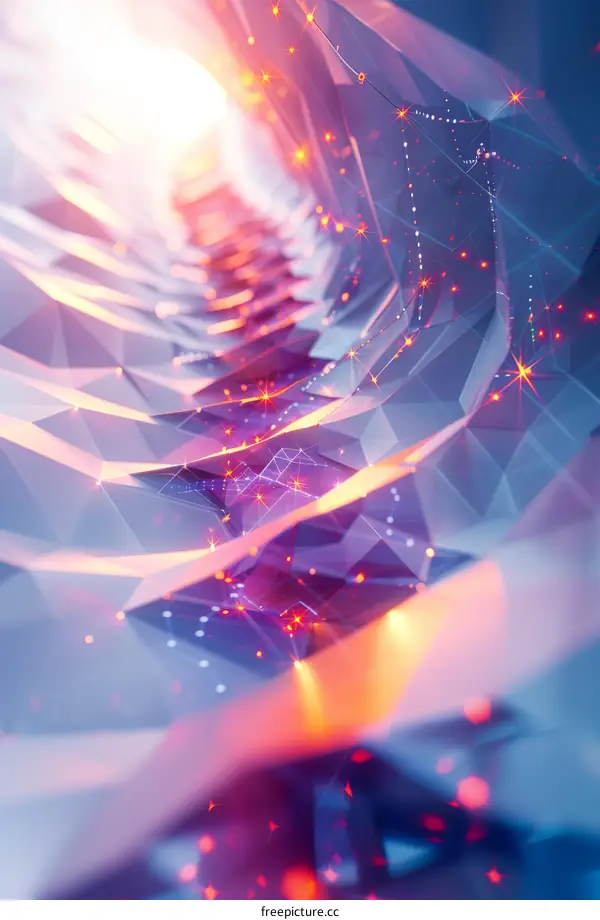 Abstract Geometric Tunnel in Pink and Purple