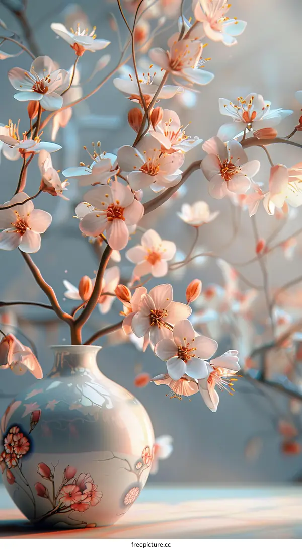 Beautiful Spring Blossoms in a Vase