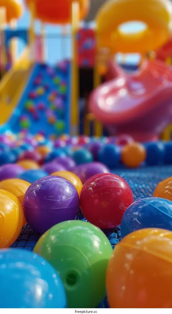 Kids Having Fun in a Plastic Ball Pit