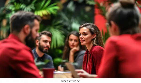 Business Meeting in a Modern Casual Setting