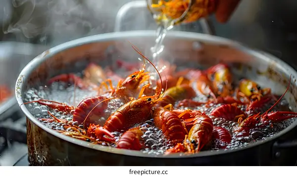 Boiling Crayfish in a Pot