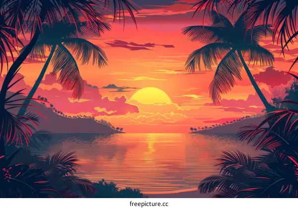 Colorful Beach Sunset