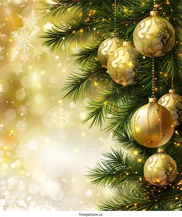 Christmas ornaments hanging on a Christmas tree