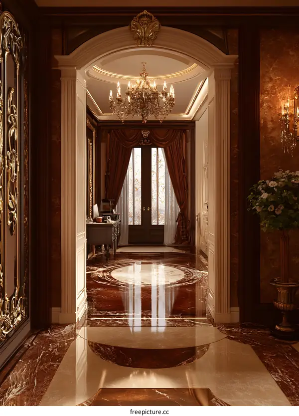 Luxury Home Interior Design With Chandelier